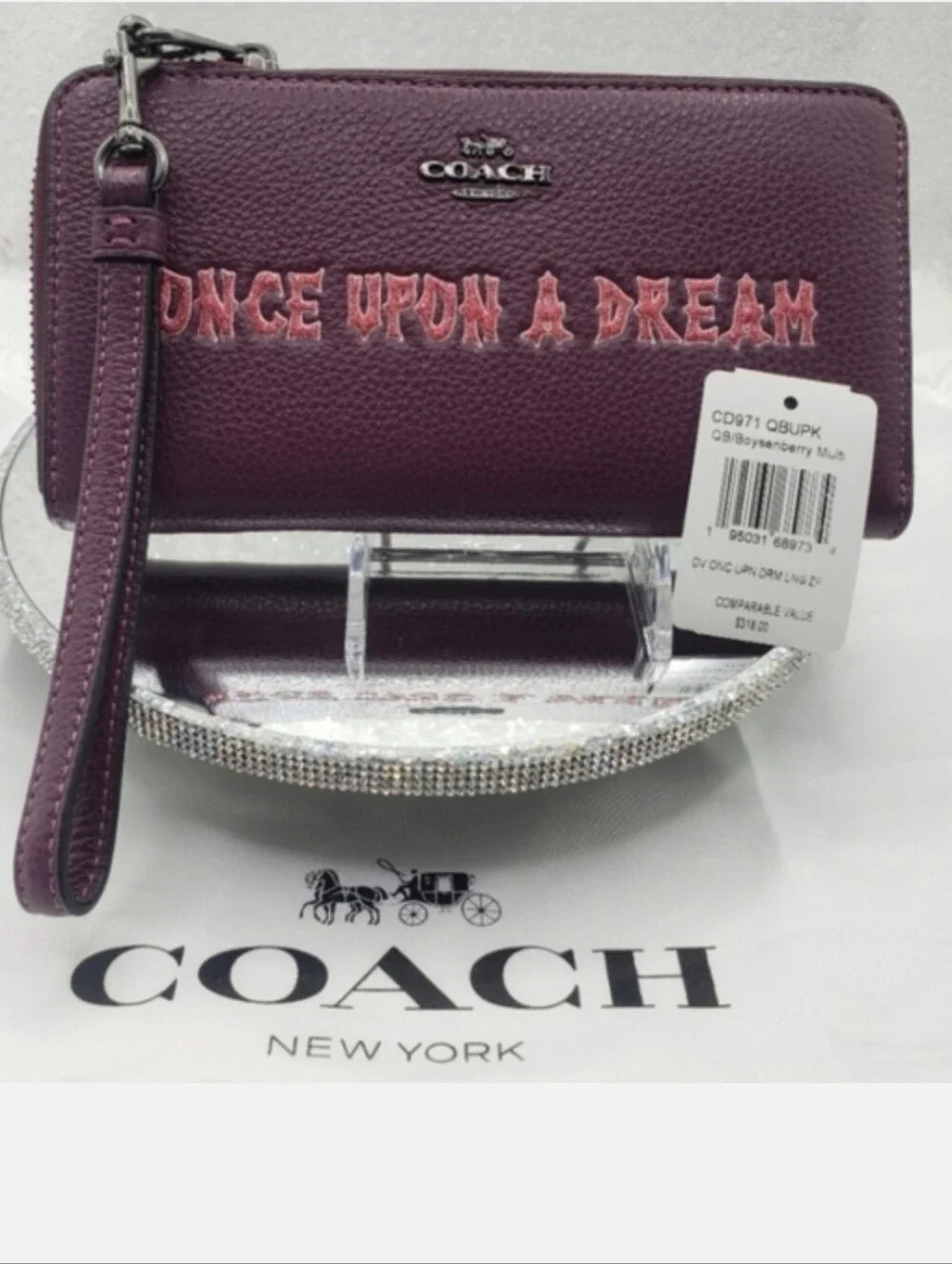 Coach x Disney Long Zip Around Wallet Once Upon A Dream Wrist Strap